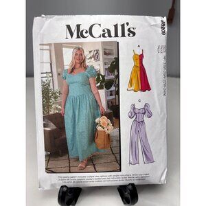 McCalls M8209 Dress Jumpsuit Sewing Pattern Uncut Size 18W 20W 22W 24W